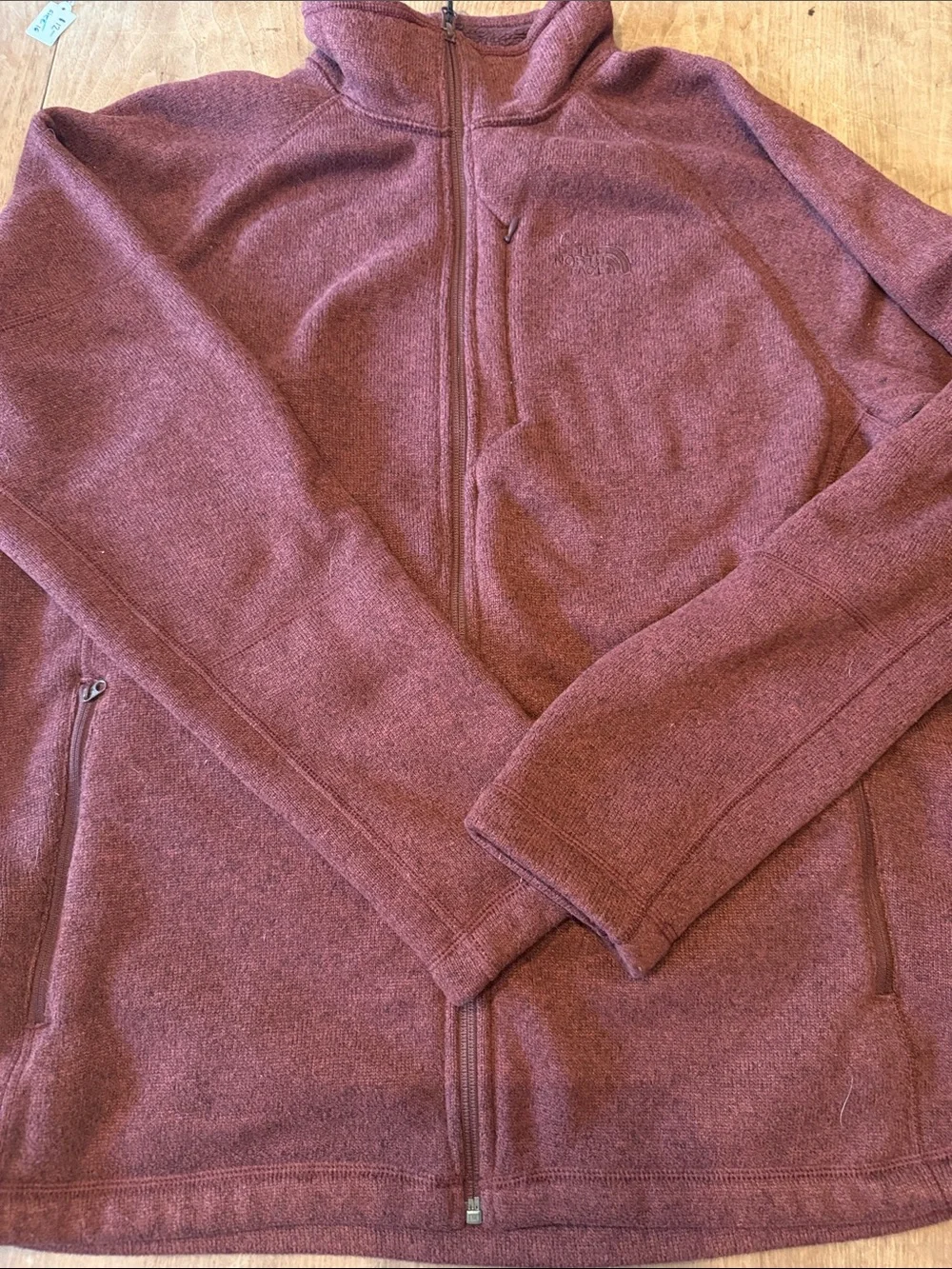 The North Face Men's Zip-Up Knit & Fleece Jacket Heathered Burgundy Athleisure